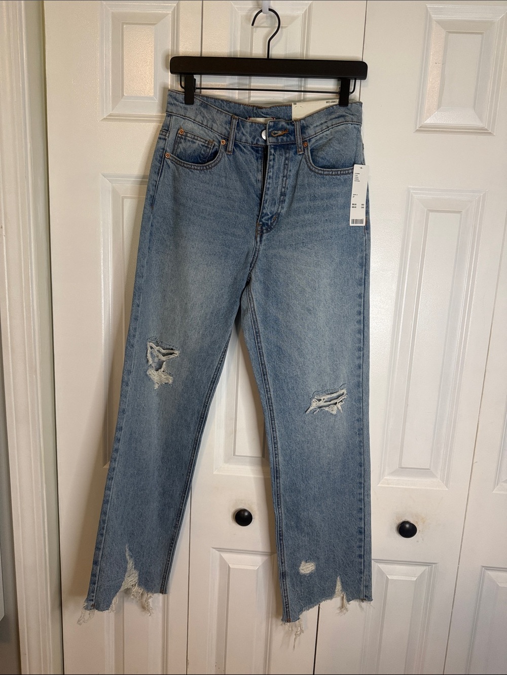 Urban Outfitters Light Blue Distressed Straight Leg Jeans